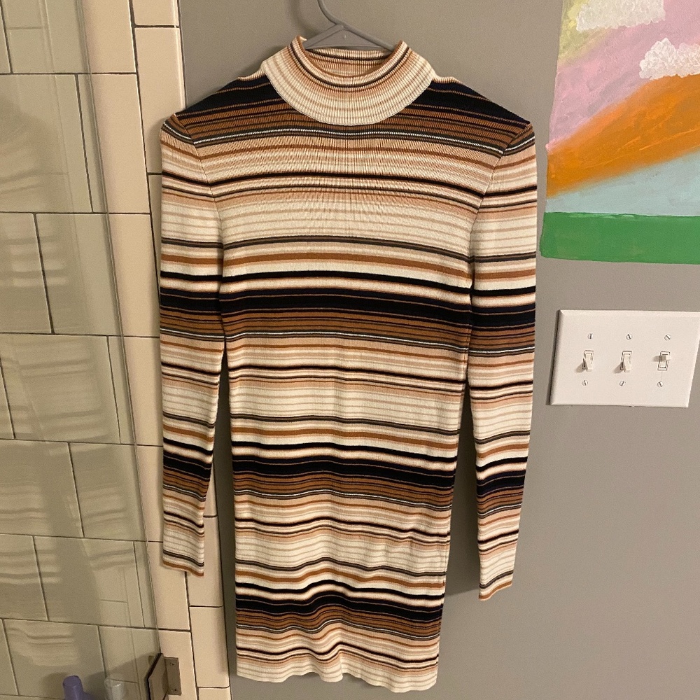 Forever 21 stripped body con sweater dress.